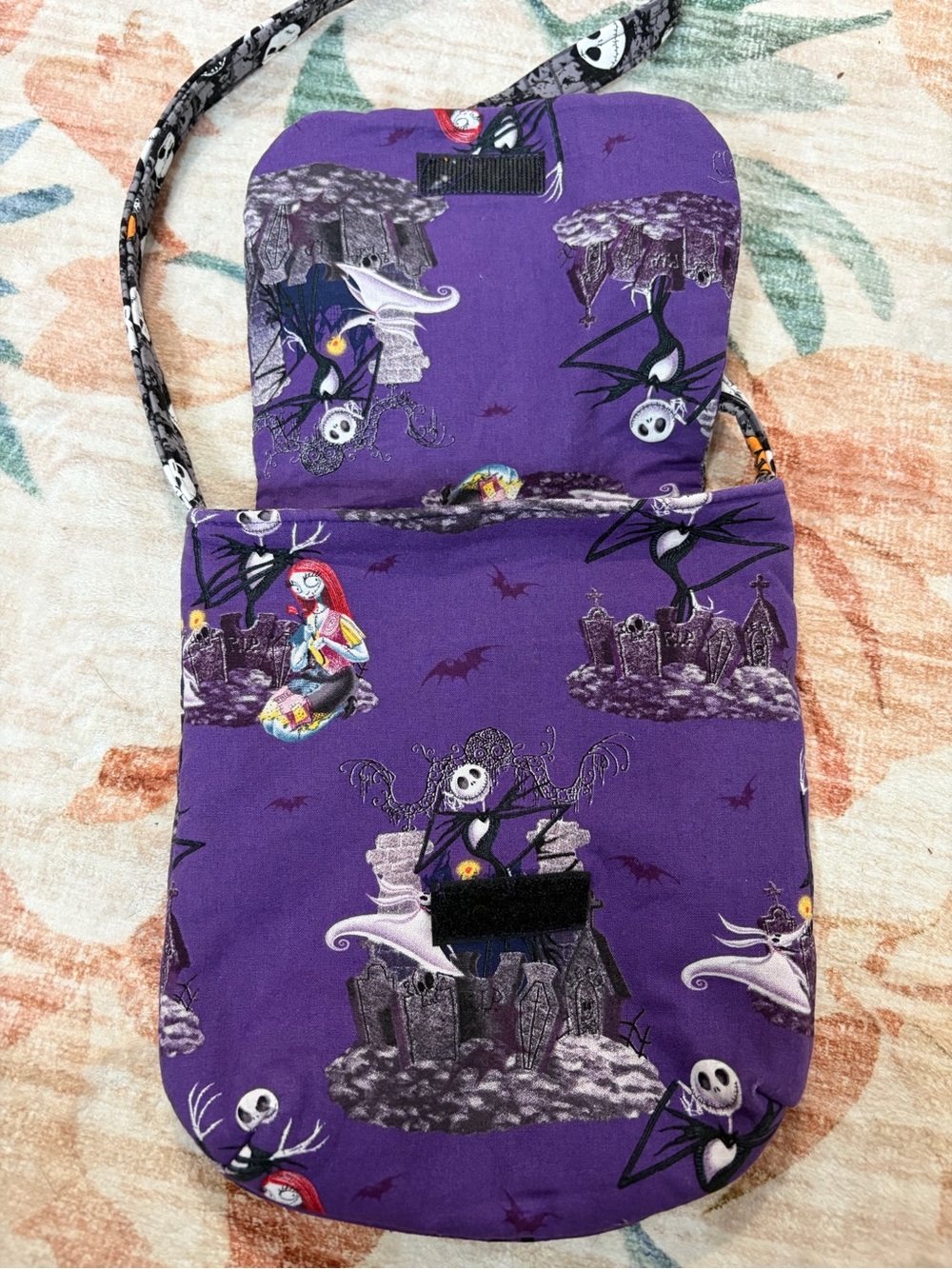 Handmade Nightmare Before Christmas Crossbody with Jack Skellington and Sally - Picture 3 of 7